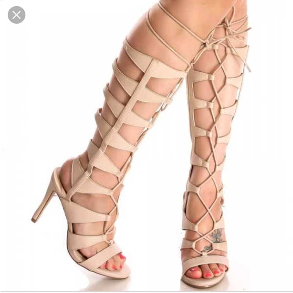 Nude gladiator heels, never worn !!